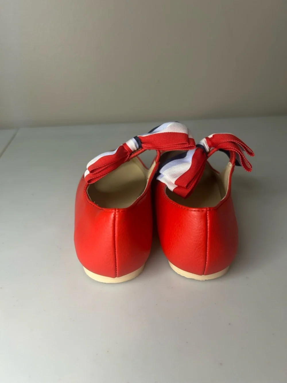 Jane and Jack Red Ballet Flats Bow Shoes Girls Size 10